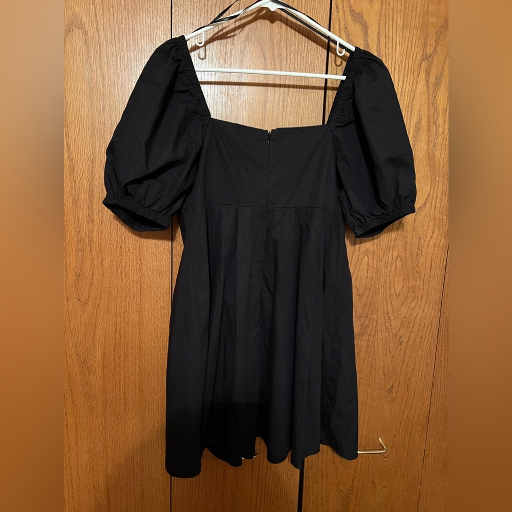 Lulus black cotton babydoll mini dress women’s medium m